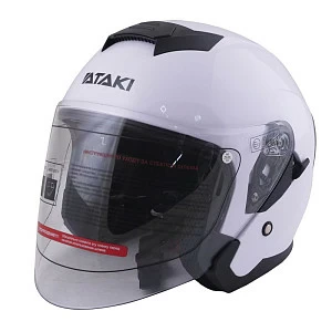 Шлем открытый со стеклом ATAKI JK526 Solid (бел глянц, S)